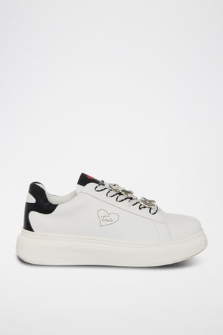 Zapatillas con plataforma - Blanco y plateado
