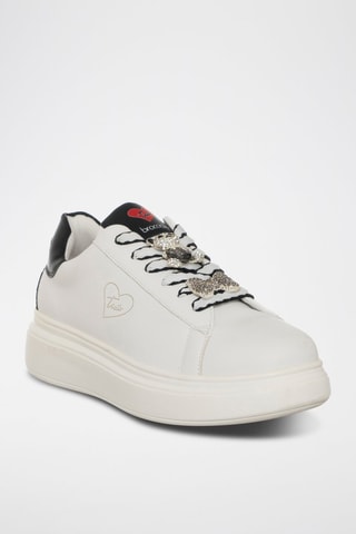 Zapatillas con plataforma - Blanco y plateado