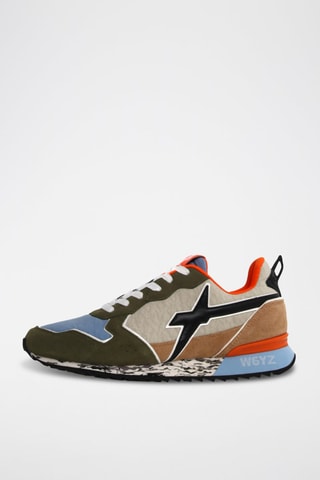 Zapatillas de nobuk - Beige, azul y verde