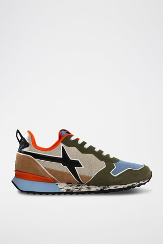 Zapatillas de nobuk - Beige, azul y verde