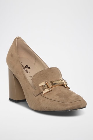 Zapatos de tacón - Beige y dorado