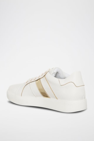 Zapatillas con plataforma - Blanco y dorado