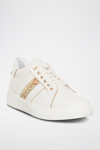 Zapatillas con plataforma - Blanco y dorado