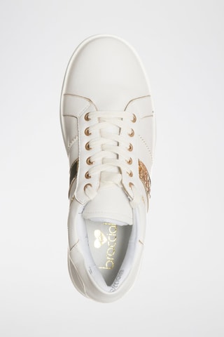 Zapatillas con plataforma - Blanco y dorado