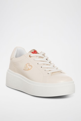 Zapatillas con plataforma - Blanco y dorado
