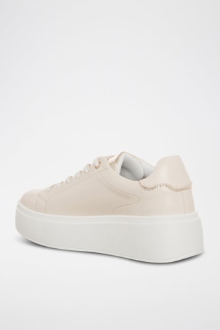 Zapatillas con plataforma - Blanco y dorado