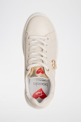 Zapatillas con plataforma - Blanco y dorado