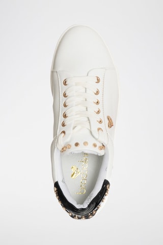 Zapatillas con plataforma - Blanco, negro y dorado