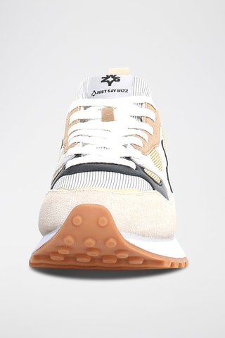 Zapatillas de piel - Blanco y beige