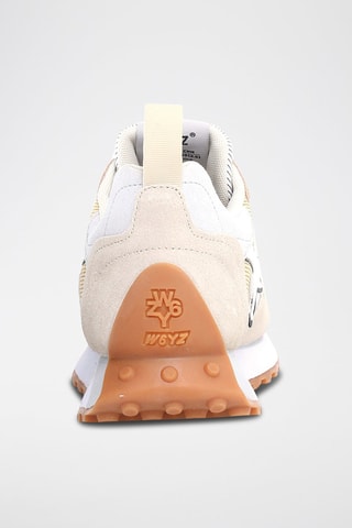 Zapatillas de piel - Blanco y beige