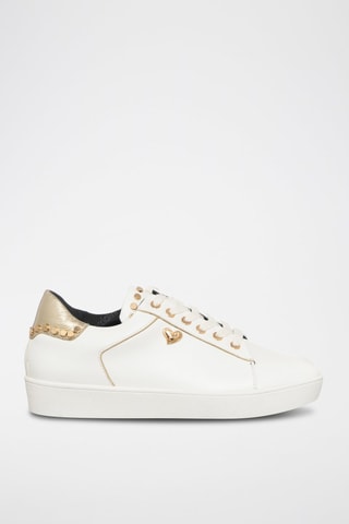 Zapatillas con plataforma - Blanco y dorado