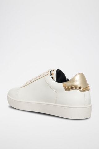 Zapatillas con plataforma - Blanco y dorado