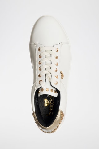 Zapatillas con plataforma - Blanco y dorado