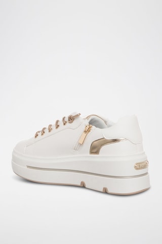 Zapatillas con plataforma - Blanco y dorado