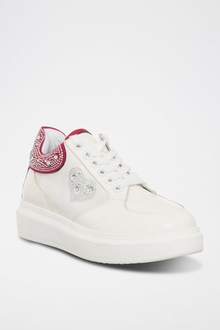 Zapatillas con plataforma - Blanco y rojo