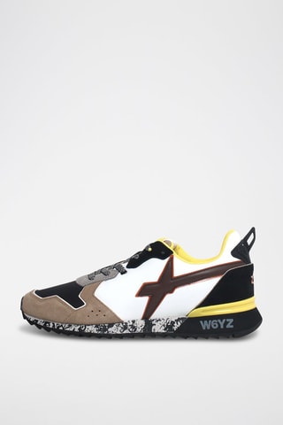 Zapatillas de nobuk - Blanco, negro, marrón y gris