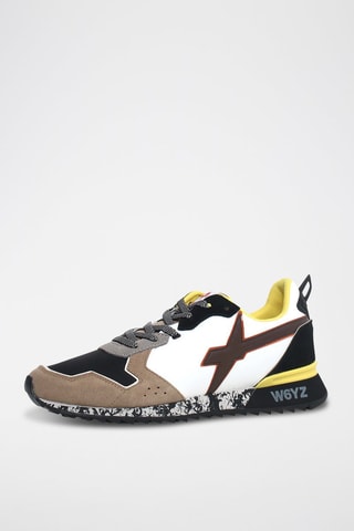 Zapatillas de nobuk - Blanco, negro, marrón y gris