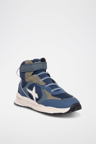 Zapatillas altas de nobuk - Azul marino