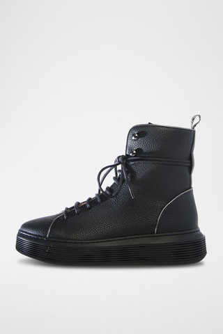 Hoge Leren Sneakers - Zwart