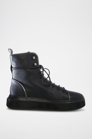 Hoge Leren Sneakers - Zwart