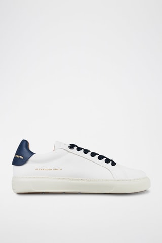 Zapatillas de piel - Blanco y azul