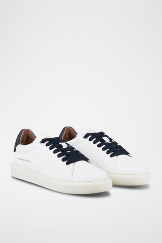 Zapatillas de piel - Blanco y azul