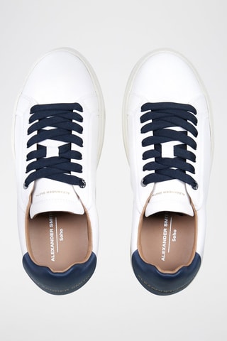 Zapatillas de piel - Blanco y azul