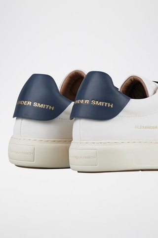 Zapatillas de piel - Blanco y azul