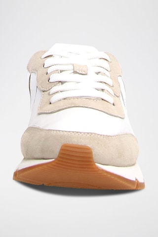 Zapatillas de piel - Blanco, negro y beige