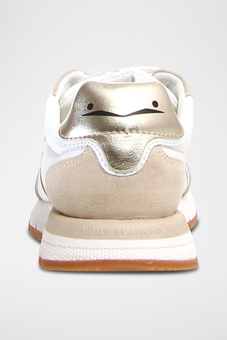 Zapatillas de piel - Blanco, negro y beige