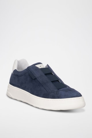 Slip-on de piel - Blanco y azul