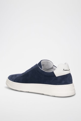 Slip-on de piel - Blanco y azul