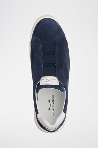 Slip-on de piel - Blanco y azul