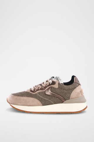 Leren Sneakers - Beige en roze