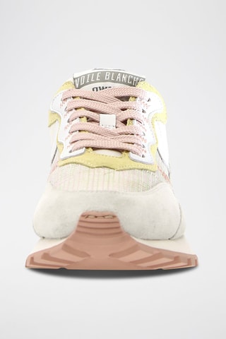 Zapatillas de nobuk - Blanco, amarillo y gris