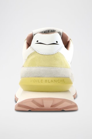 Zapatillas de nobuk - Blanco, amarillo y gris