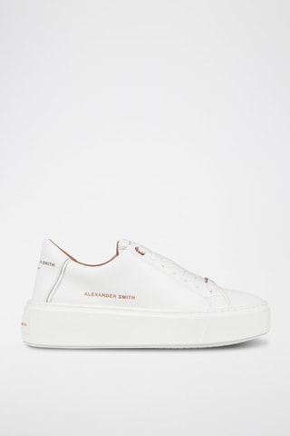 Zapatillas de piel con plataforma - Blanco