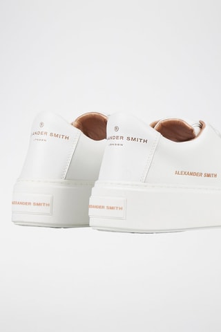 Zapatillas de piel con plataforma - Blanco