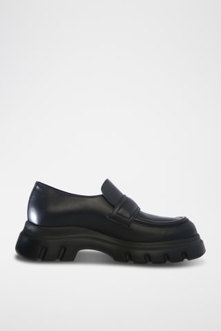 Mocasines de piel con plataforma Twilly - Negro
