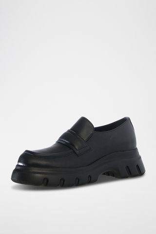Mocasines de piel con plataforma Twilly - Negro
