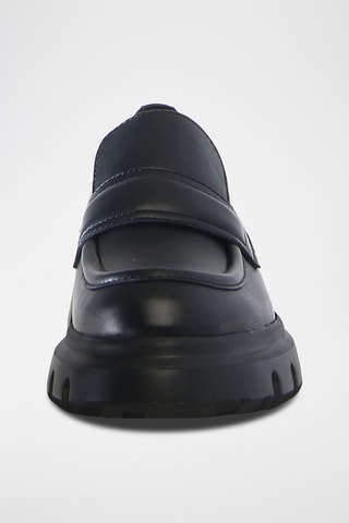 Mocasines de piel con plataforma Twilly - Negro