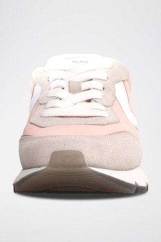 Zapatillas de piel - Blanco, beige y naranja