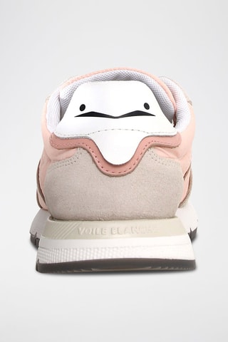 Zapatillas de piel - Blanco, beige y naranja