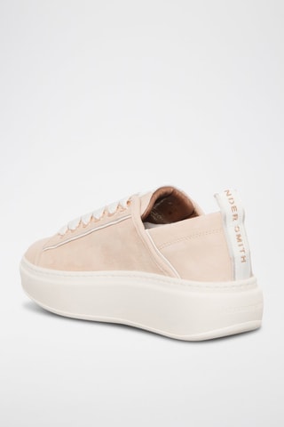 Zapatillas de piel con plataforma - Rosa