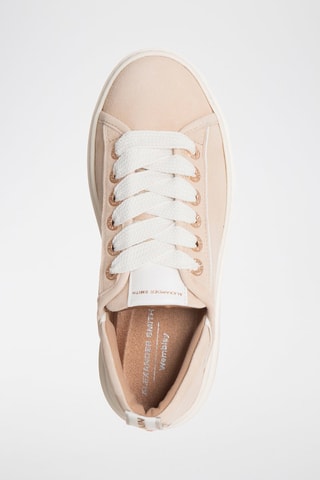 Zapatillas de piel con plataforma - Rosa