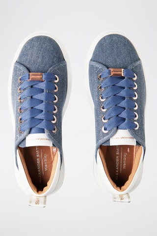 Zapatillas de piel - Blanco y azul