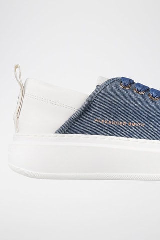 Zapatillas de piel - Blanco y azul
