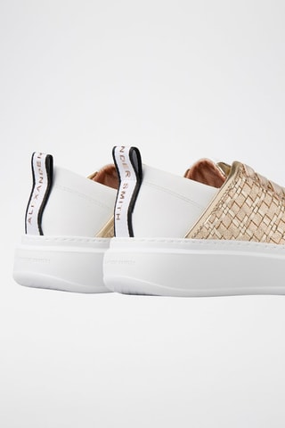 Zapatillas de piel - Blanco y dorado