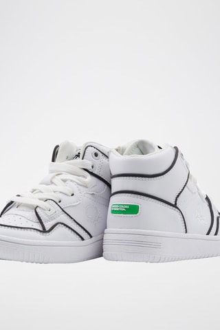 Zapatillas altas - Benetton - Blanco y negro
