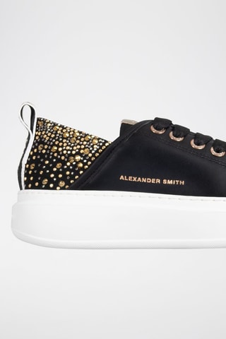 Zapatillas de piel con plataforma Wembley - Negro y dorado